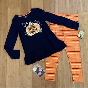 NWT Girls Size 10-12 Halloween Pumpkin Outfit